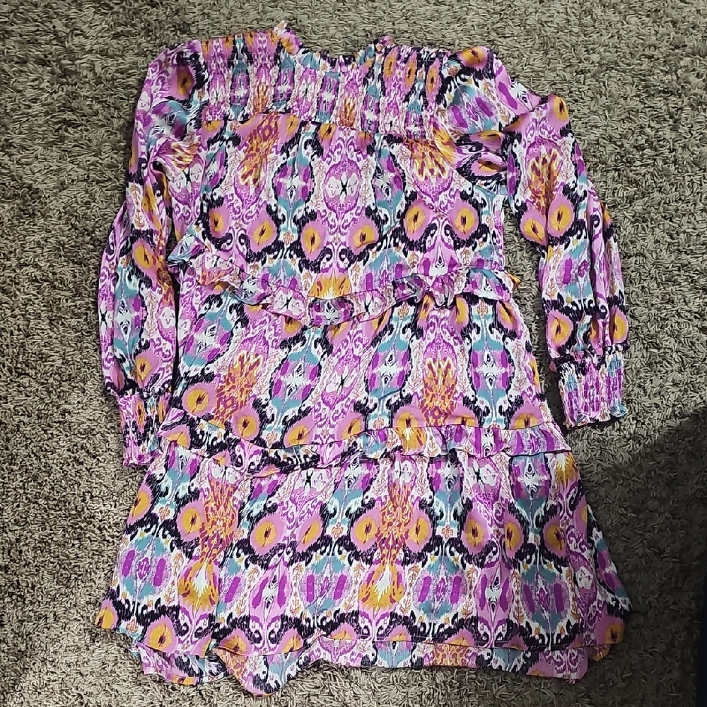 Vibrant Patterned Long Sleeve Dress